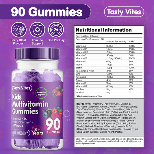 Kids Multivitamin Gummies - Mixed Flavour Bag - 2 Months Supply - Find Your Favorite Flavour!