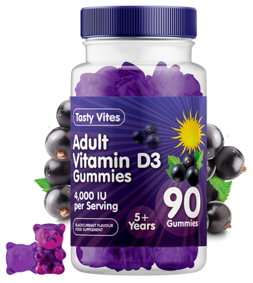 Vitamin D Gummies Men & Women 4000IU HIGH STRENGTH - Blackcurrant Flavour